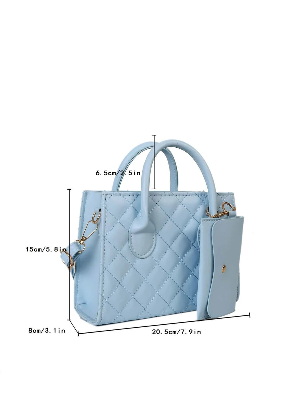 Stitch Detail Square Bag with Coin Purse