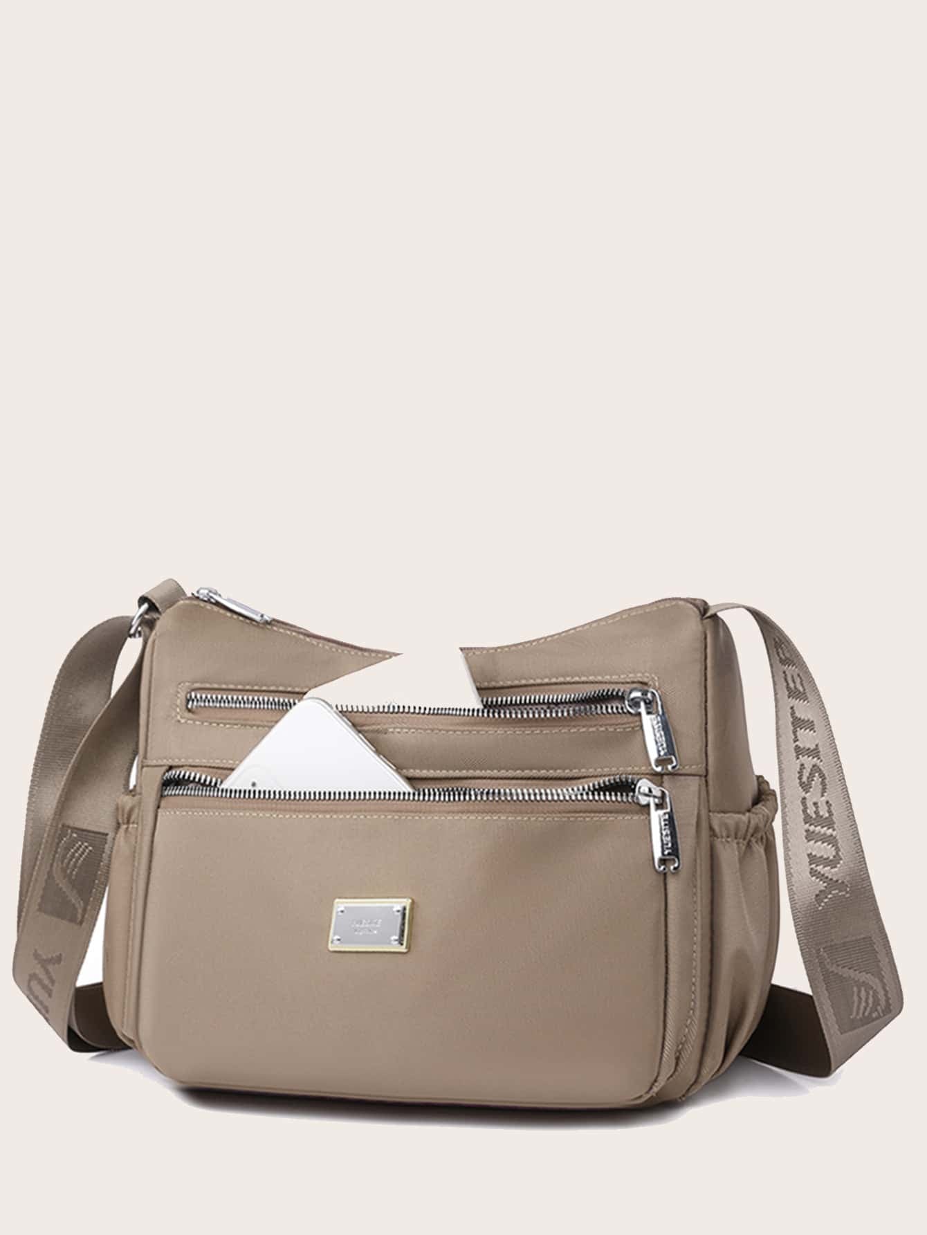 Solid Color Crossbody Bag for Women Nylon Waterproof Shoulder Purse Messenger Bag Lightweight Pocketbooks,Roomy Multiple Pockets Bag Ladies Crossbody Purse Fashion Tote Top Handle Satchel and Lightweight Hand Bags