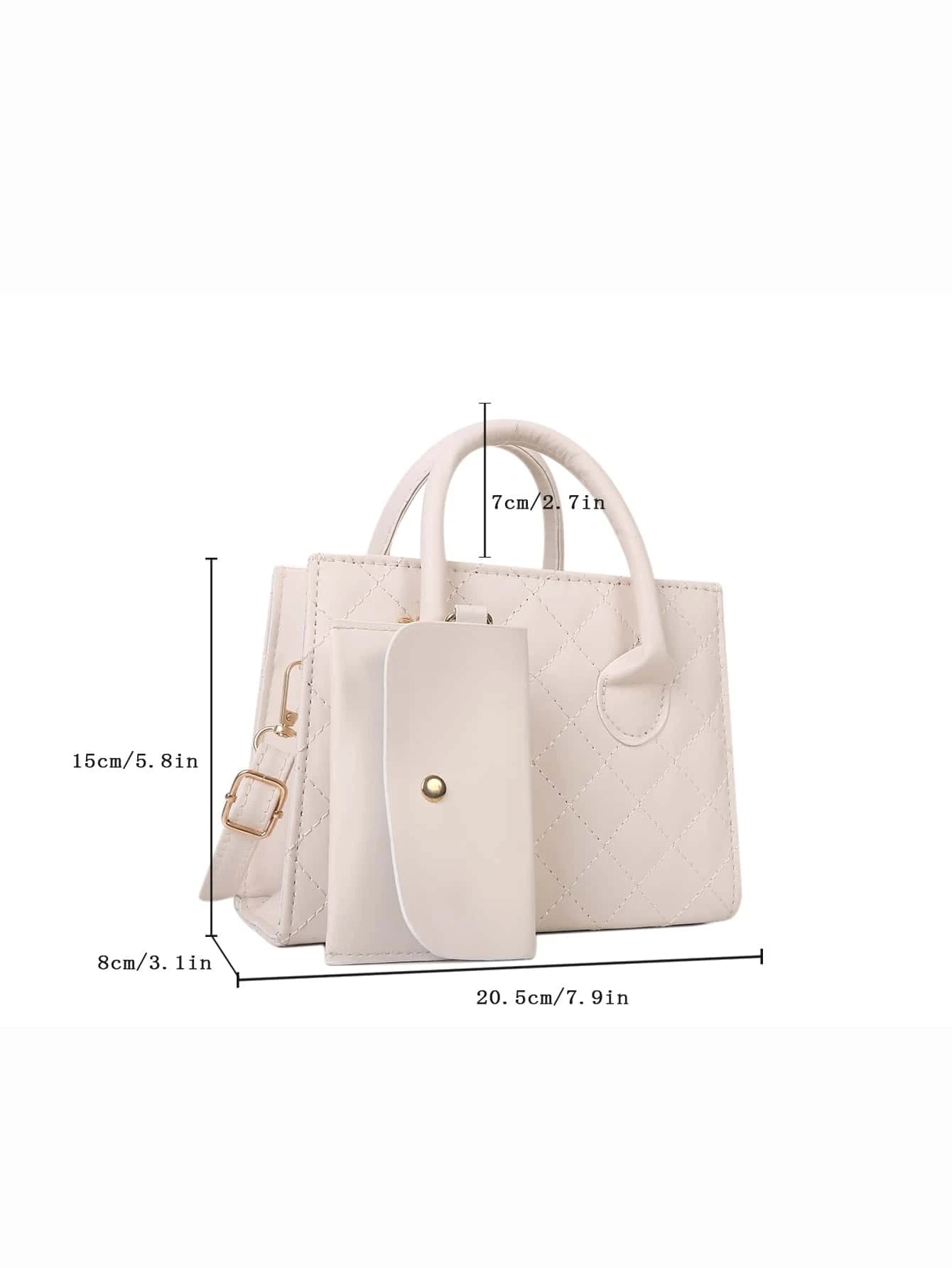 Lightweight,Business Casual Argyle Quilted Double Handle Square Bag with Coin Purse for Teen Girls Women College Students,Rookies & White-Collar Workers Perfect for Office,College,Work ,Business,Commute,Outdoors, Travel, Outings , Women Bag with Dime Bag